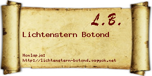 Lichtenstern Botond névjegykártya